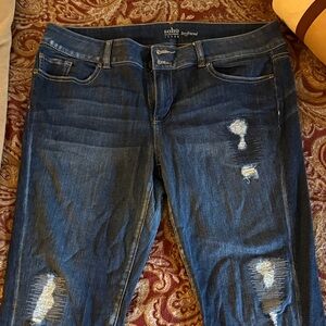 New York & Company Soho Distressed Blue Boyfriend Jeans